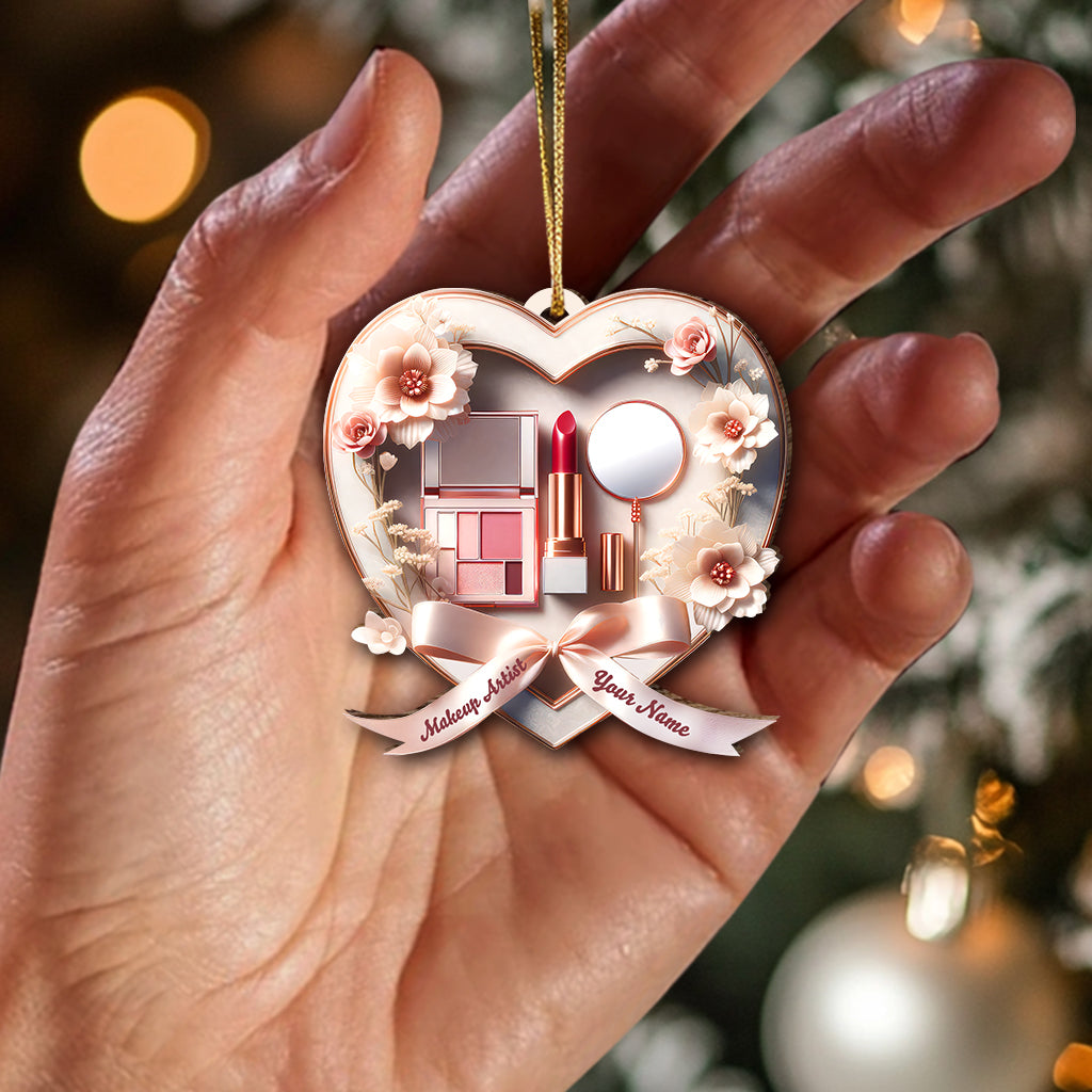 Blisscorners Custom Name Makeup Ornament, Christmas Gift for Makeup Lover2D Flat LM2111