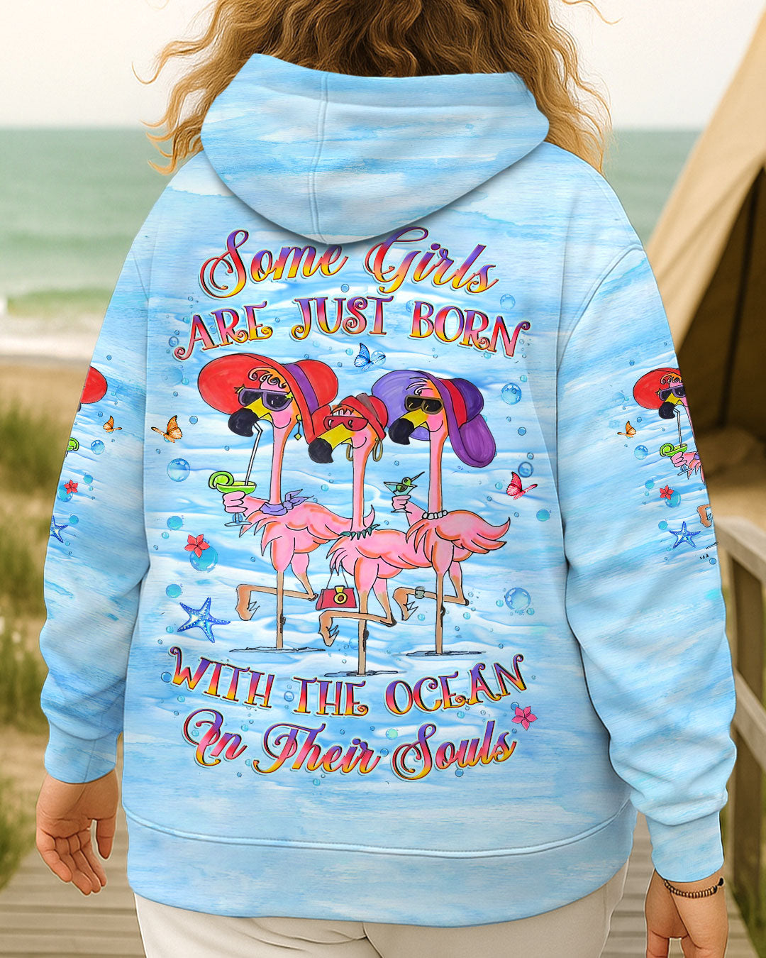 BLISSCORNERS SOME GIRLS ARE JUST BORN FLAMINGO ALL OVER PRINT