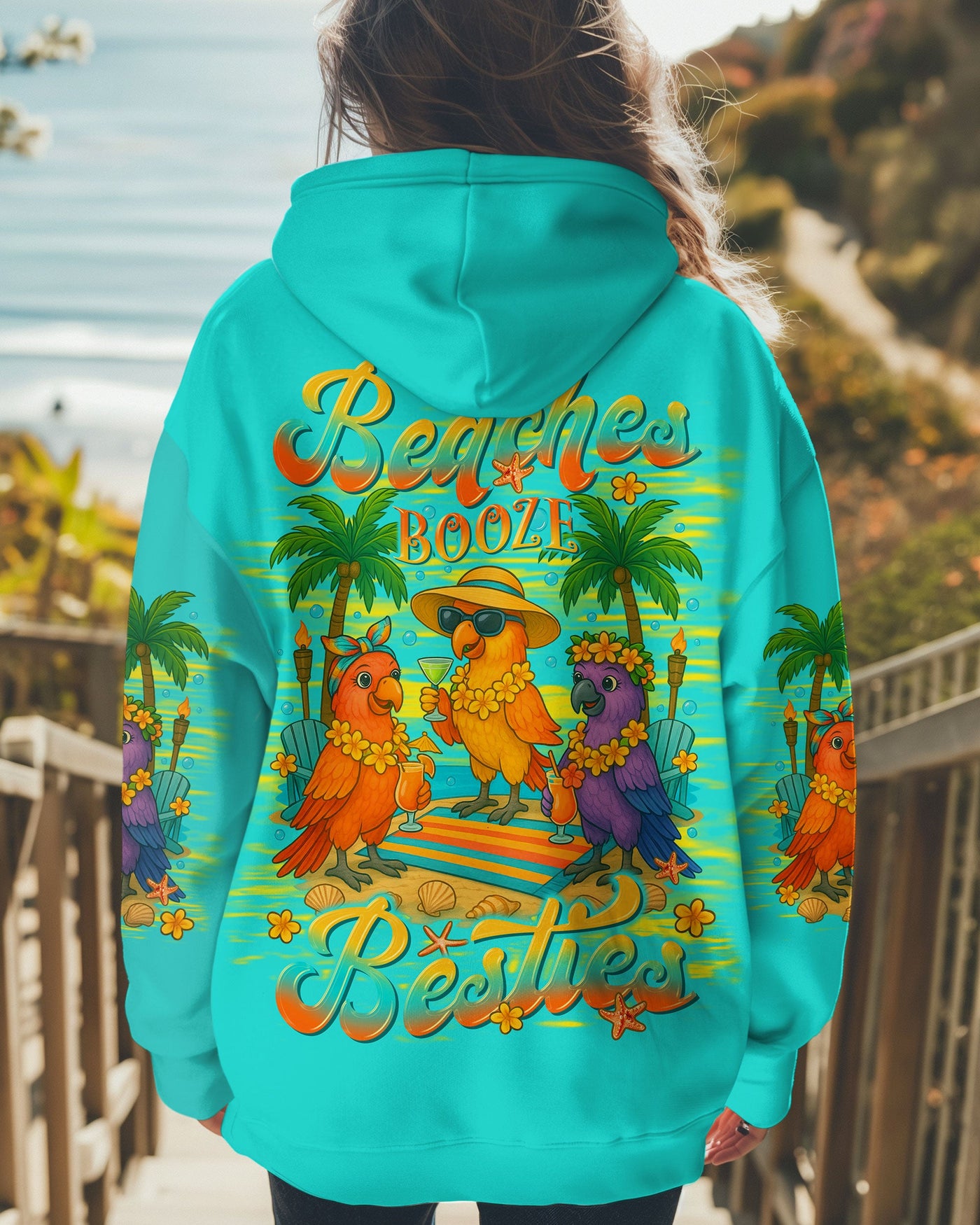 BLISSCORNERS BEACHES BOOZE BESTIES PARROT ALL OVER PRINT