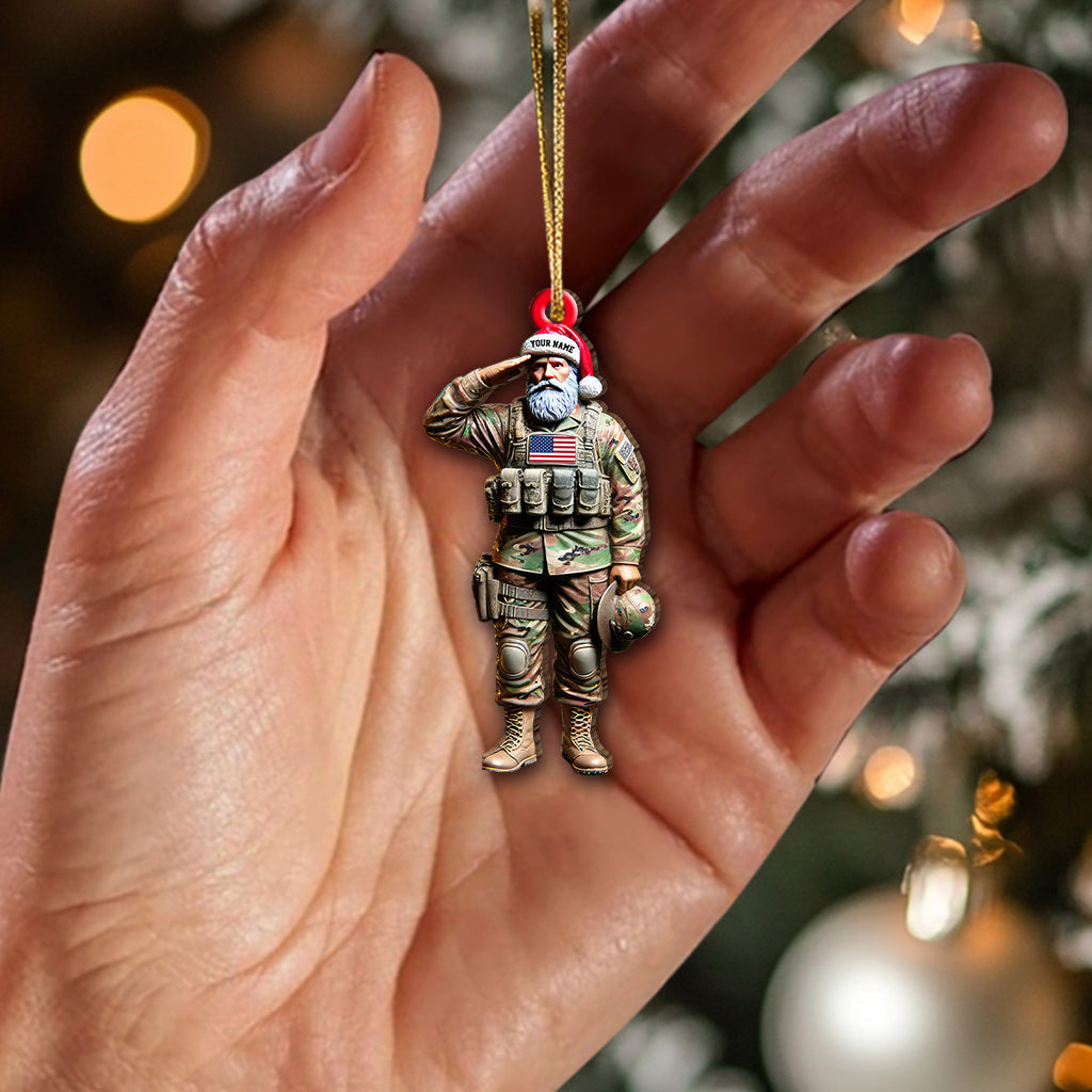 Blisscorners Custom Name U.S Veteran Ornament, U.S Veteran Christmas Gift2D Flat LM2211