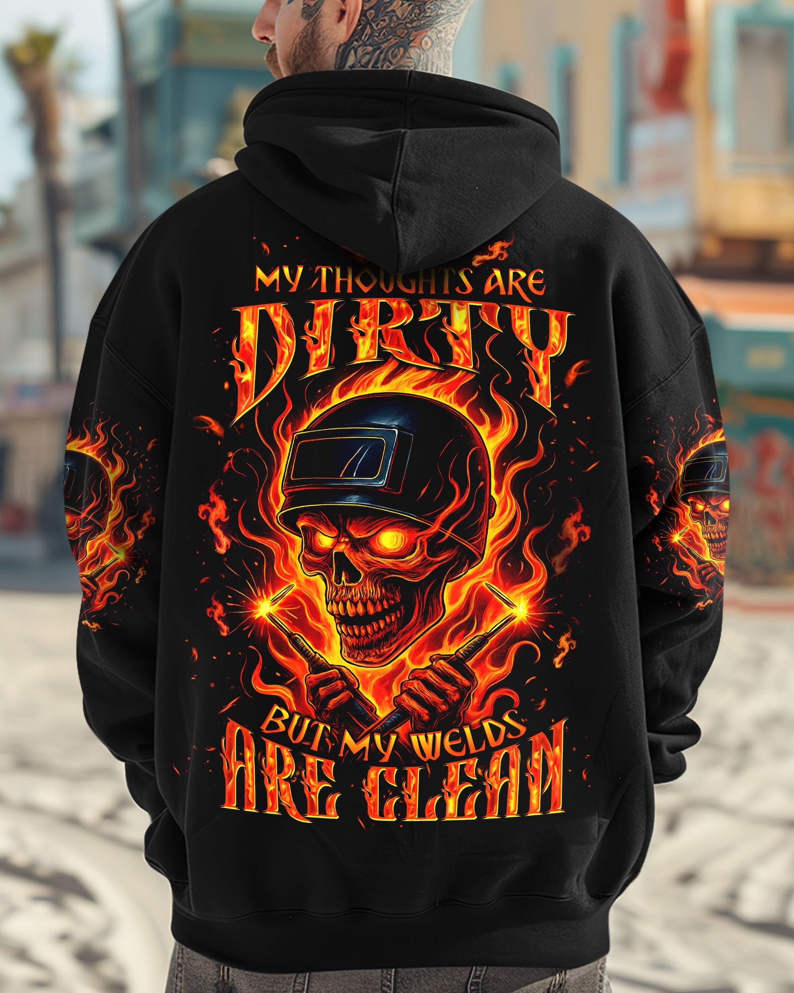 BLISSCORNERS MOVE OVER BOYS WELDER SKULL ALL OVER PRINT
