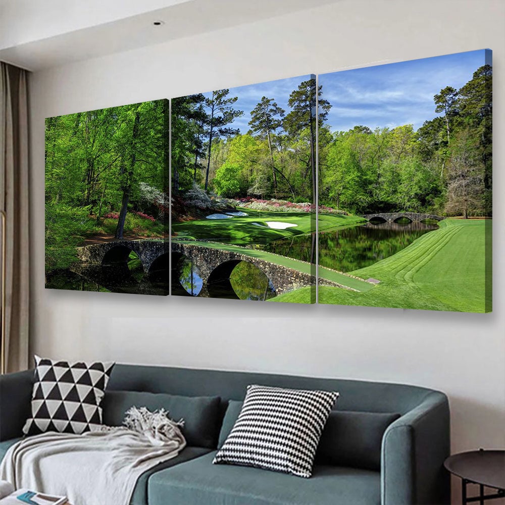 Blisscorners Augusta Golf Course Canvas, Canvas Wall Art, Multi Canvas Wall Art, Golf Decor LM2611