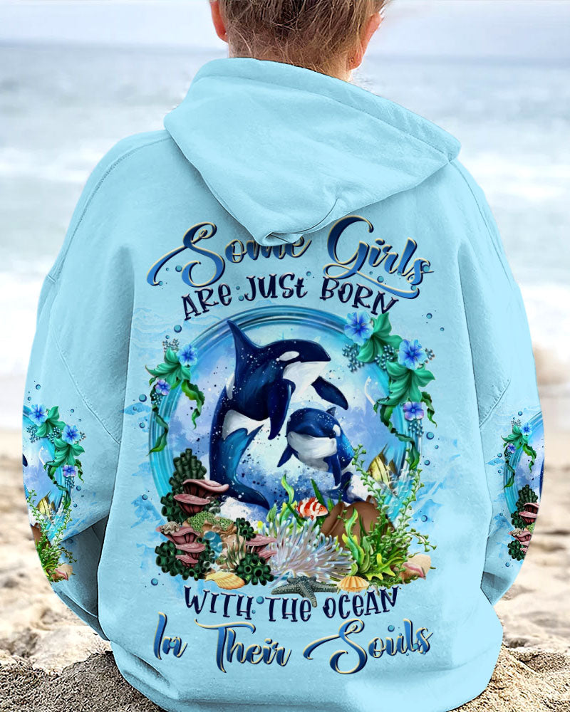 BLISSCORNERS SOME GIRLS ARE JUST BORN DOLPHIN ALL OVER PRINT
