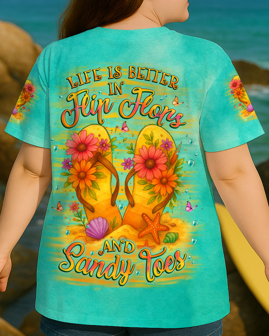 BLISSCORNERS LIFE IS BETTER IN FLIP-FLOPS AND SANDY TOES ALL OVER PRINT