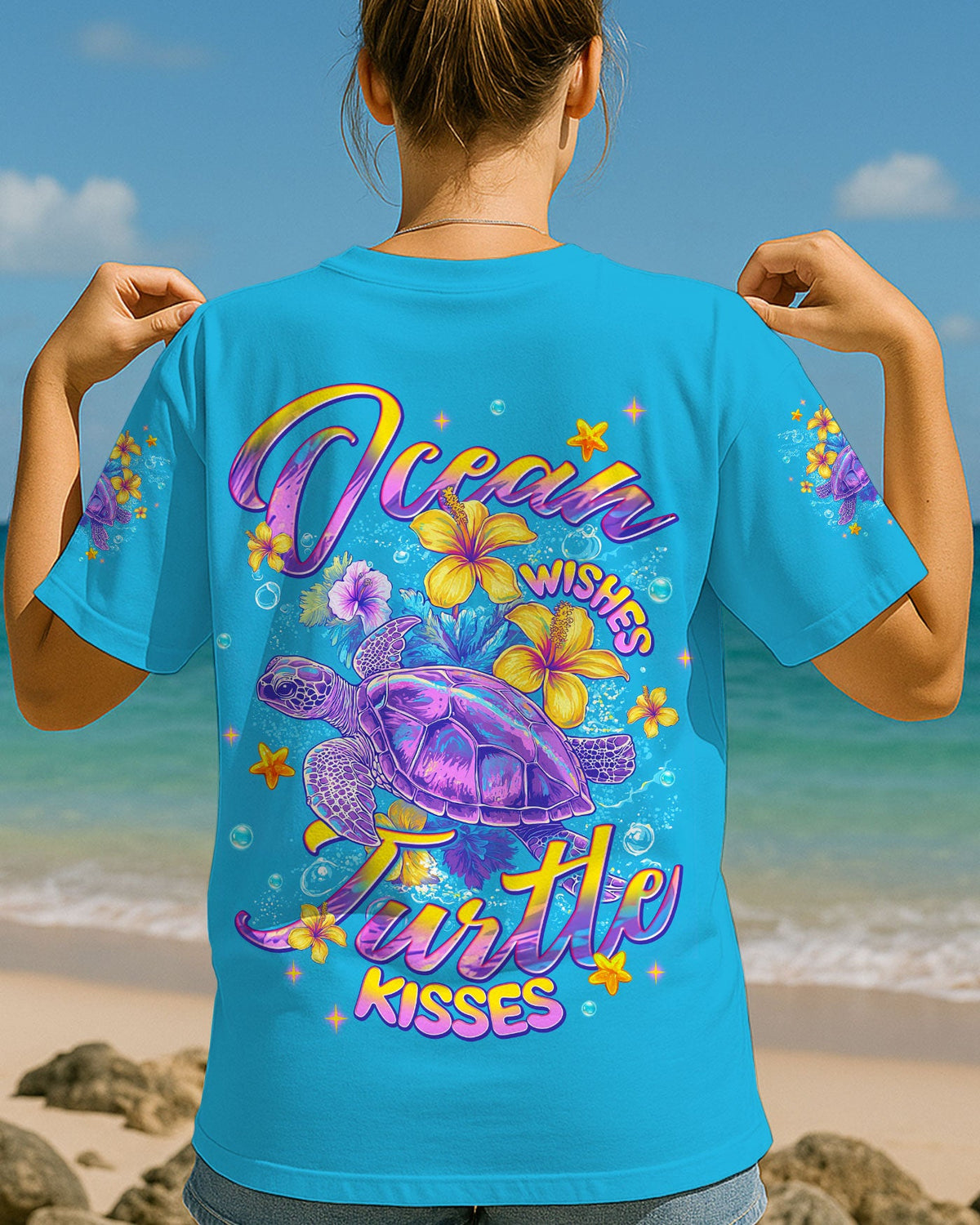 BLISSCORNERS OCEAN WISHES TURTLE KISSES ALL OVER PRINT
