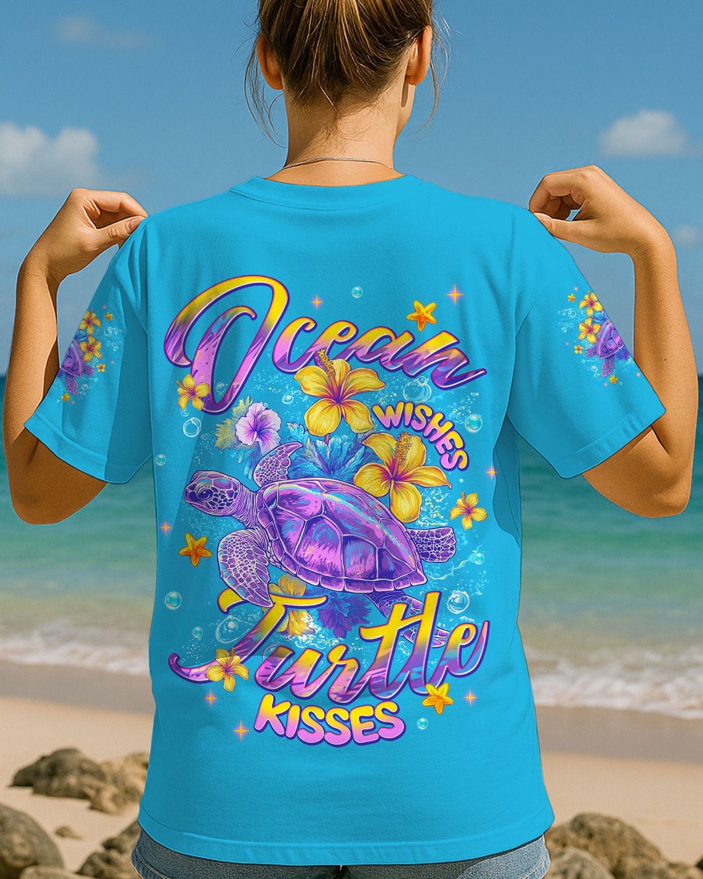 BLISSCORNERS OCEAN WISHES TURTLE KISSES ALL OVER PRINT