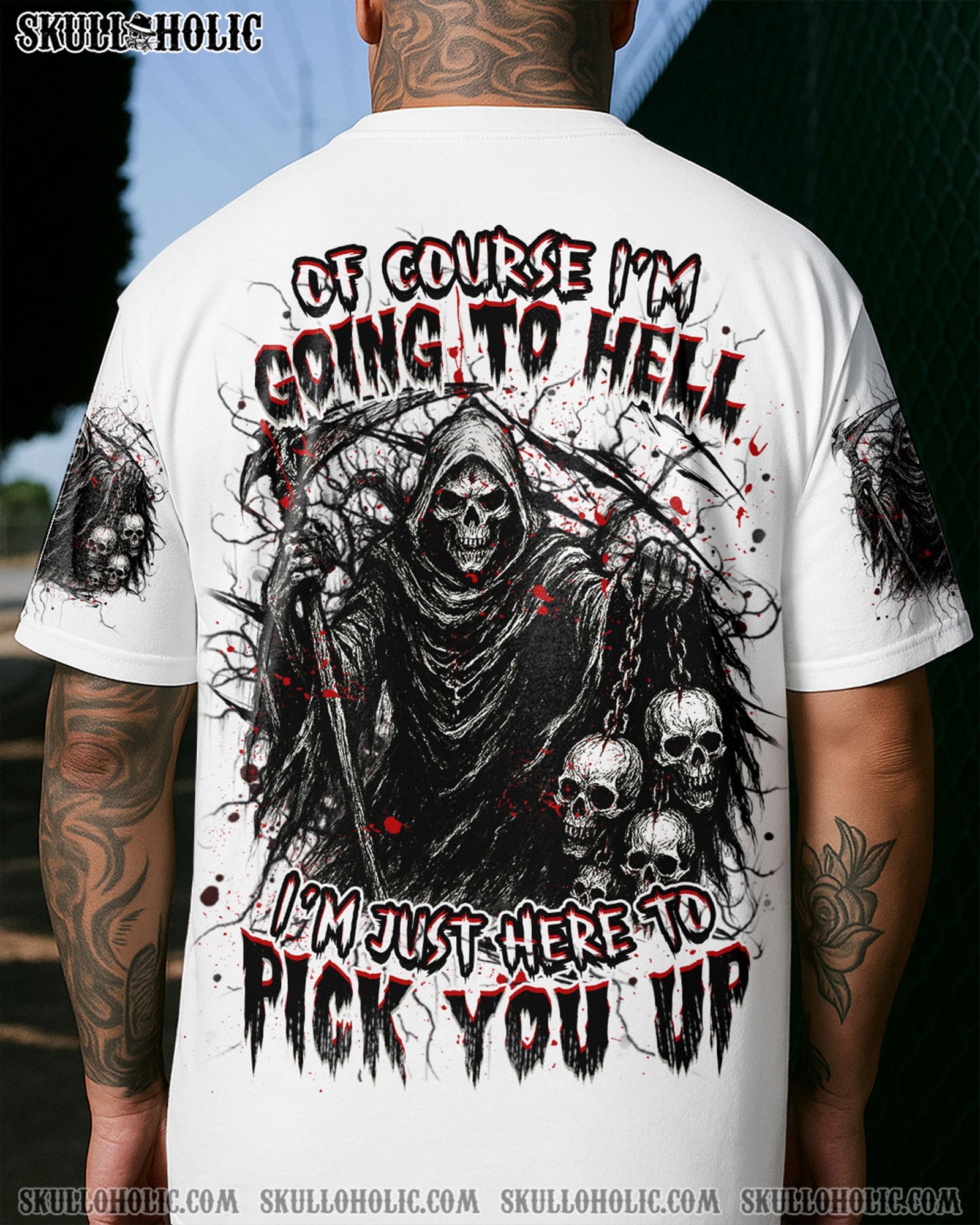 BLISSCORNERS OF COURSE I'M GOING TO HELL REAPER ALL OVER PRINT