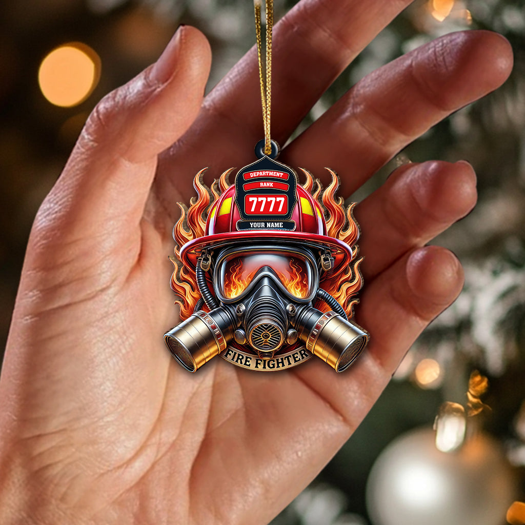 Blisscorners Custom Name Fire Fighter Ornament, Fire Fighter Christmas Gifts2D Flat LM2211