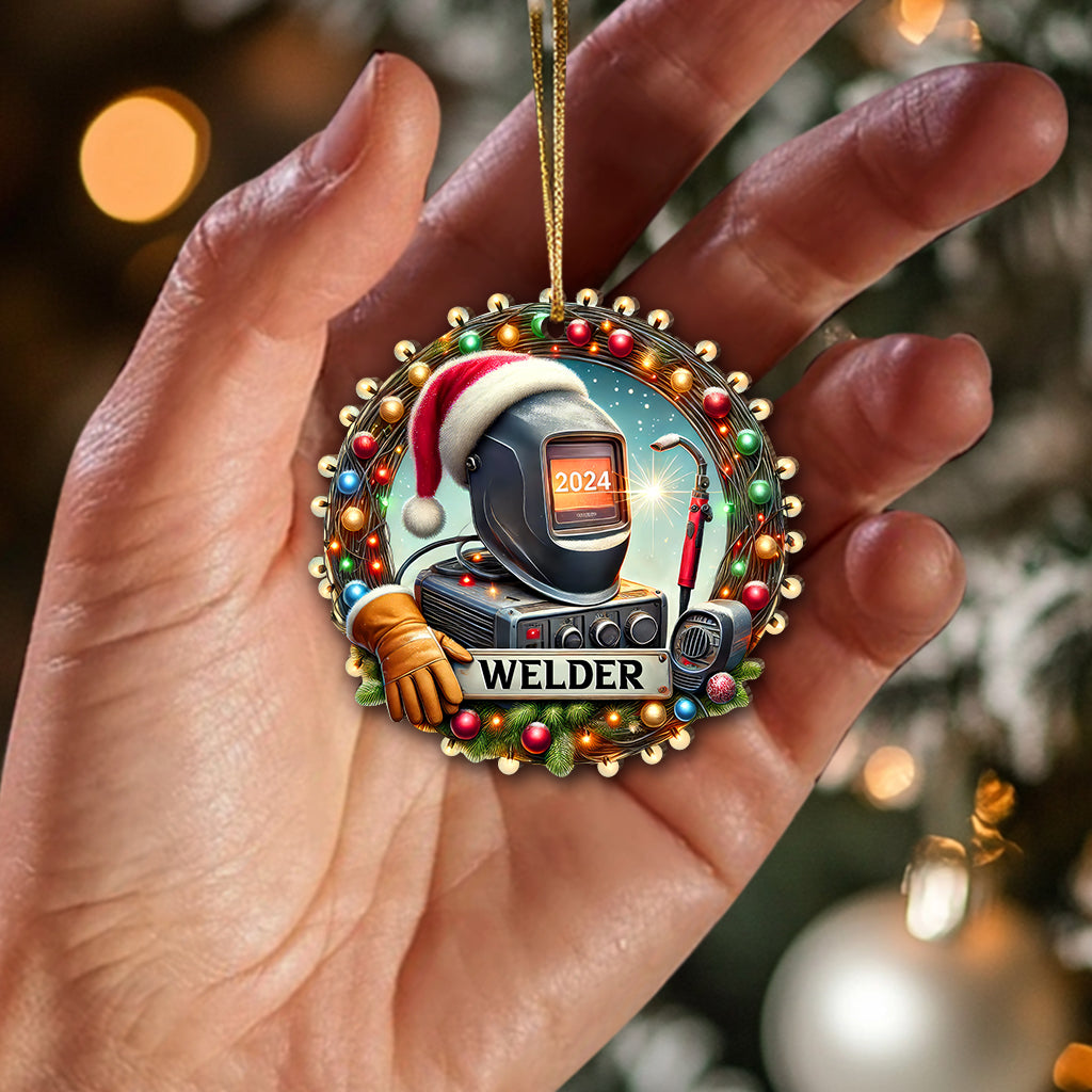 Blisscorners Custom Name Welder Ornament, Christmas Gift for Welder2D Flat LM2211