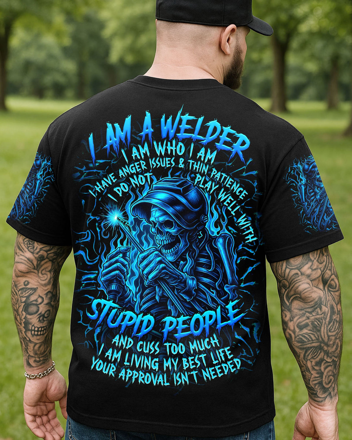 BLISSCORNERS RUN YOUR WELDER NOT YOUR MOUTH ALL OVER PRINT