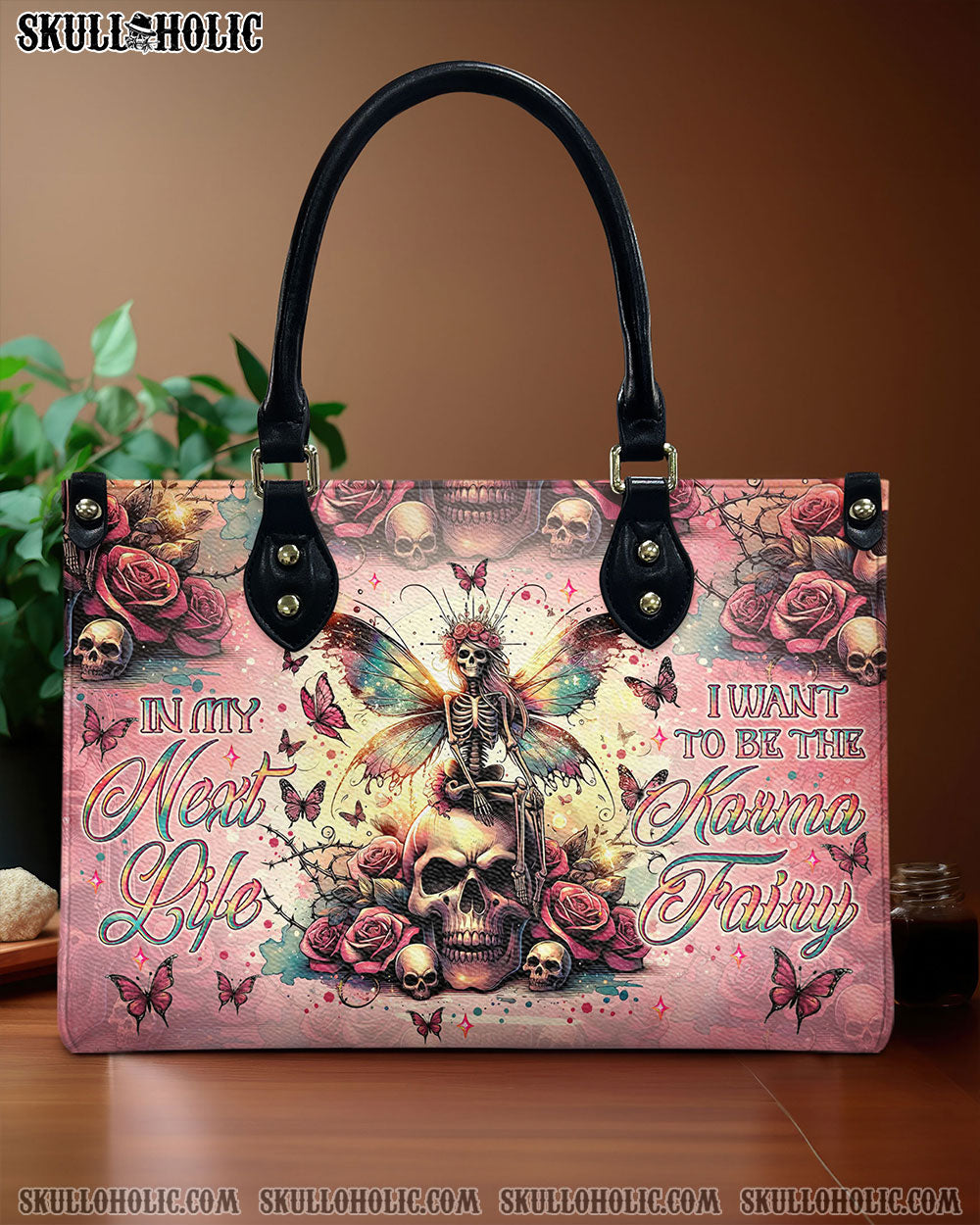 BLISSCORNERS KARMA FAIRY SKELETON SKULL LEATHER HANDBAG