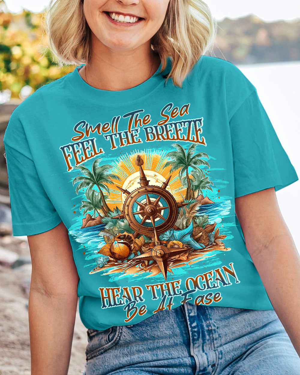BLISSCORNERS SMELL THE SEA FEEL THE BREEZE COTTON SHIRT