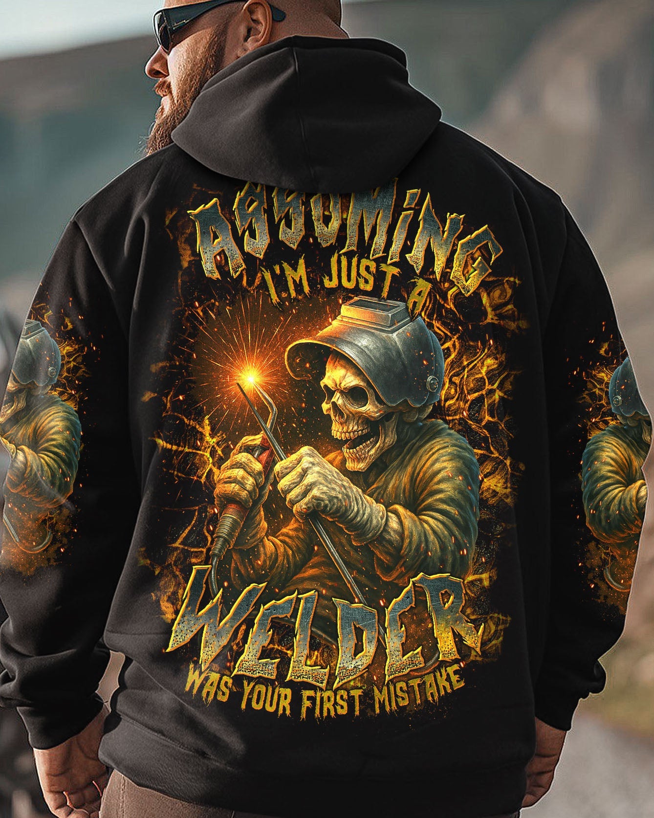 BLISSCORNERS MASTER OF FIRE WELDER SKULL ALL OVER PRINT