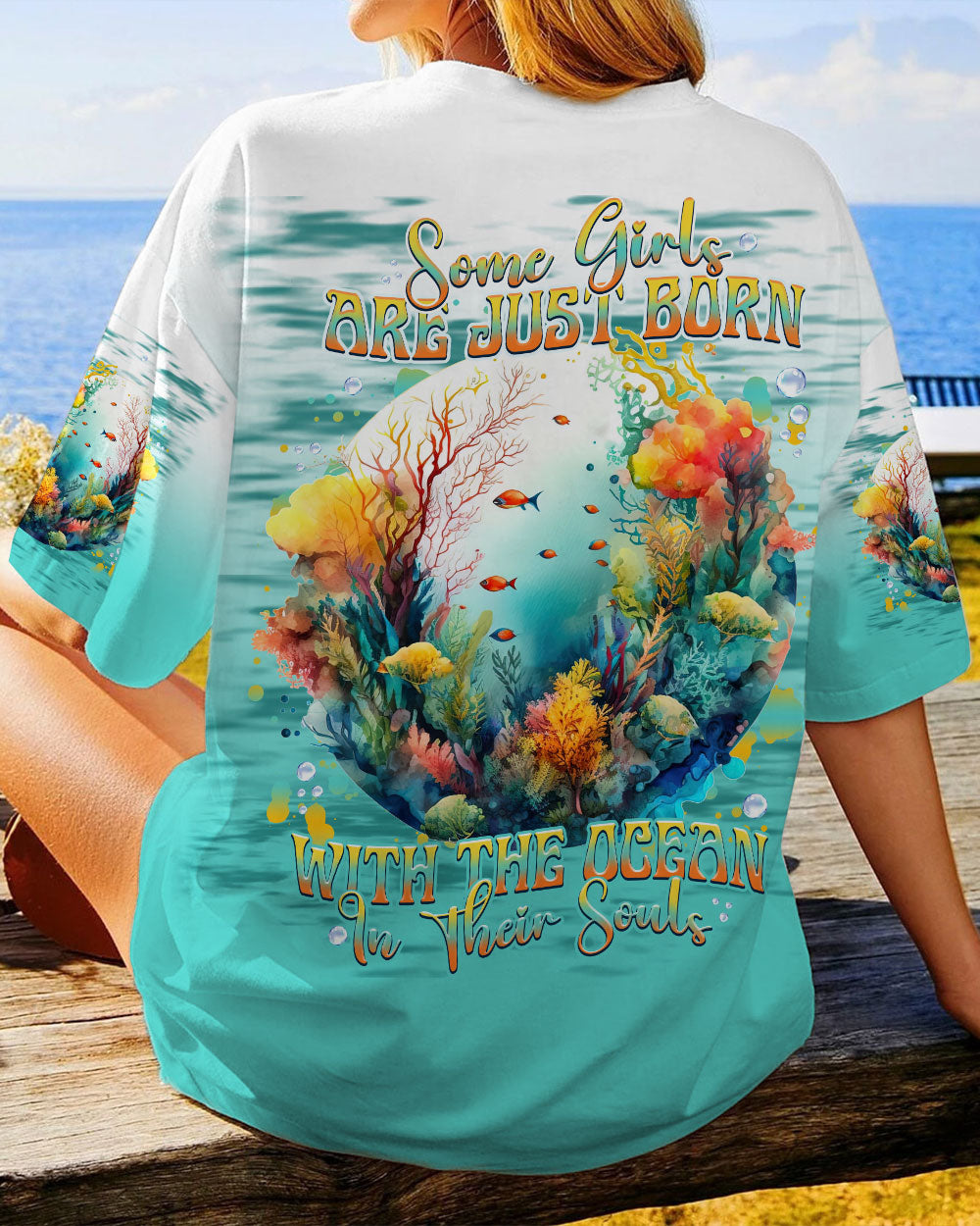 BLISSCORNERS SOME GIRLS ARE JUST BORN OCEAN ALL OVER PRINT