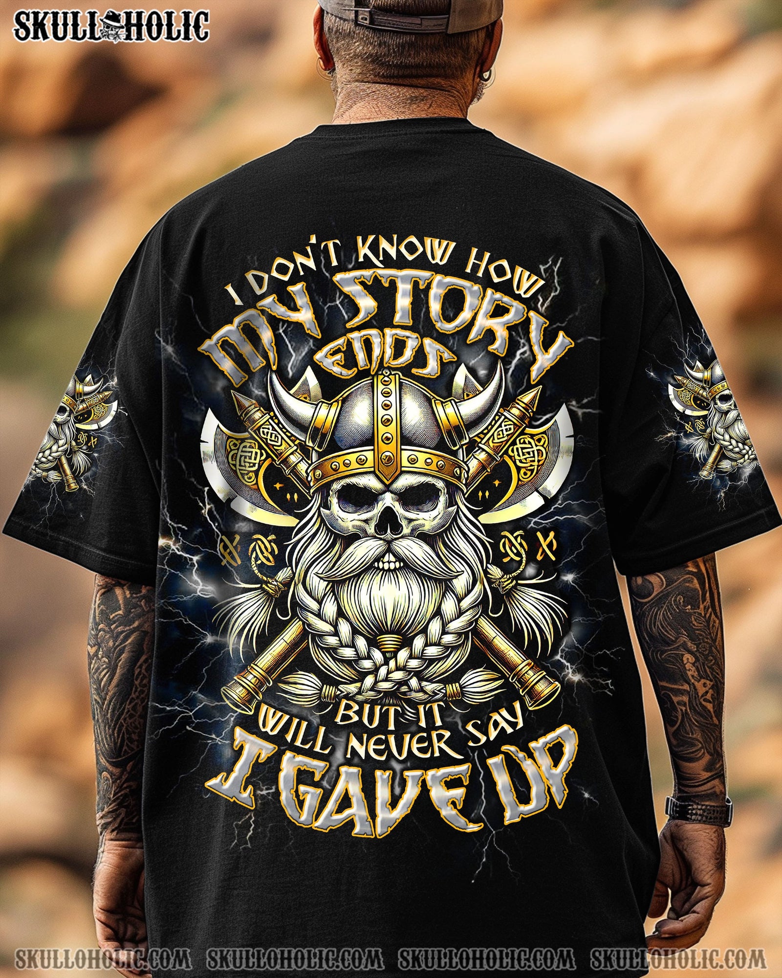 BLISSCORNERS I DON'T KNOW HOW MY STORY ENDS VIKING SKULL ALL OVER PRINT