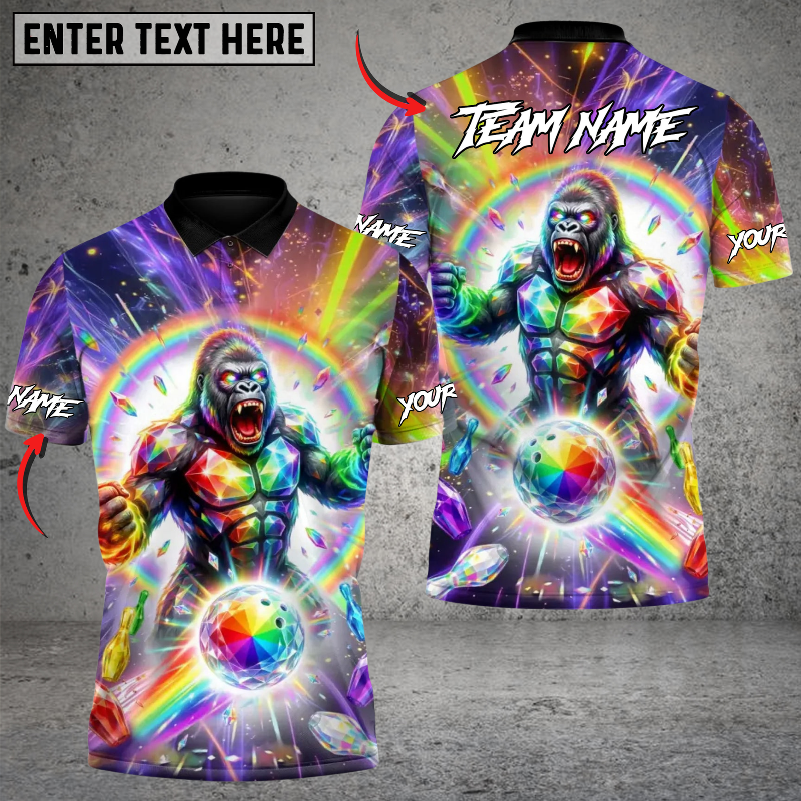 Blisscorners Bowling Chromatic Chaos Personalized Name, Team Name 3D Shirt
