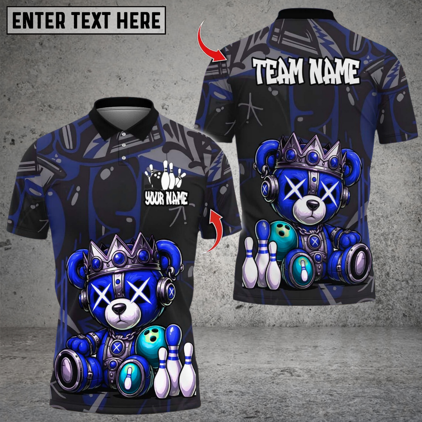 Blisscorners Bowling Cyber Mecha Bear Multicolor Customized Name Team Name 3D Shirts