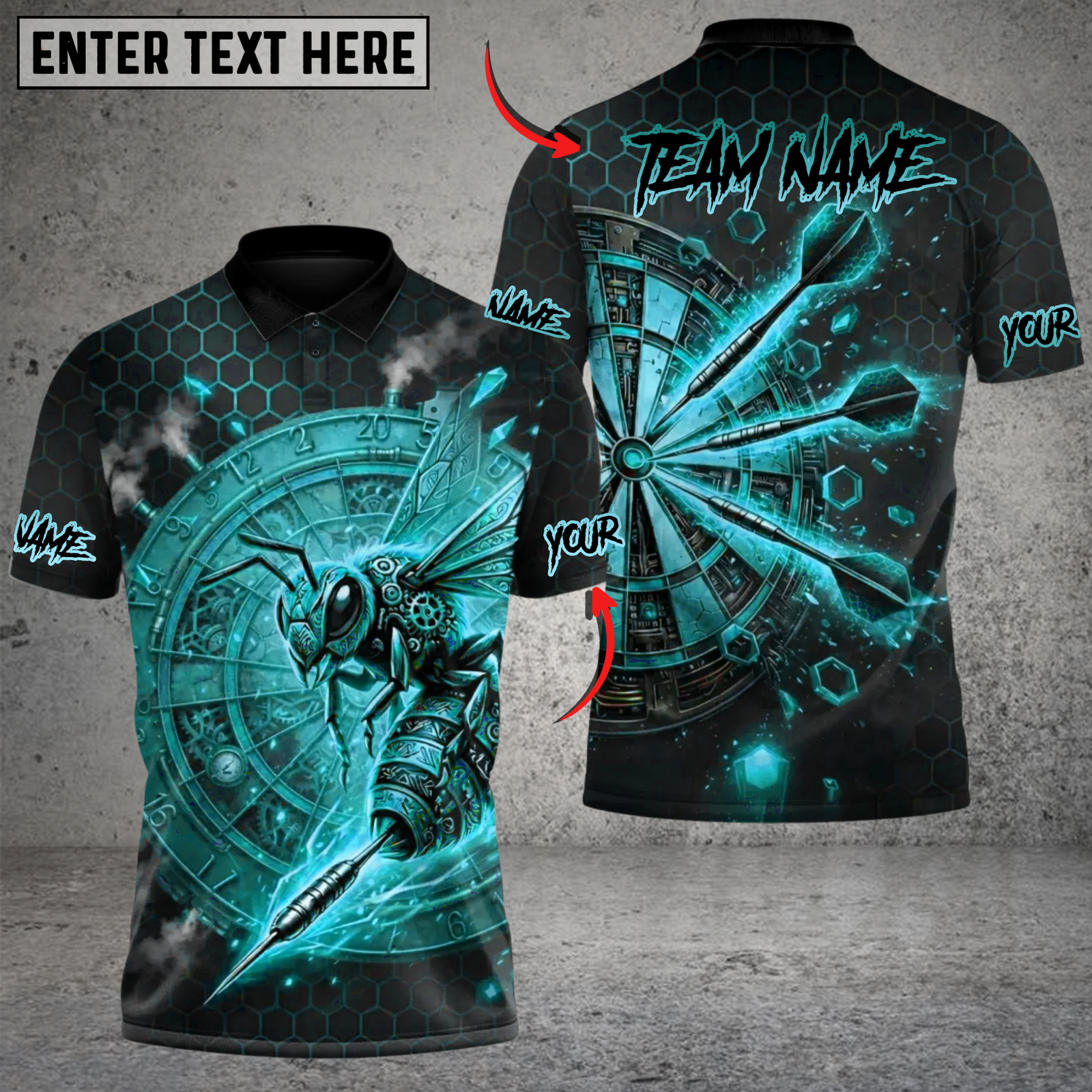 Blisscorners Darts Chrono Forge Precision Syndicate Multicolor Customized Name, Team Name 3D Shirts