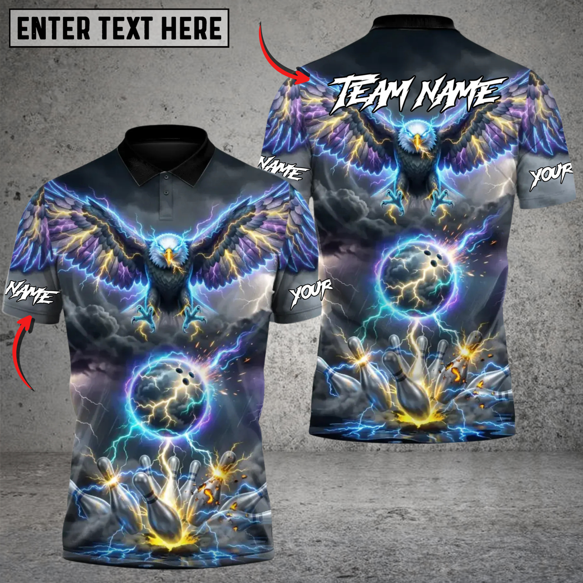 Blisscorners Eagle of the Final Strike Bowling Multicolor Customized Name, Team Name 3D Shirts