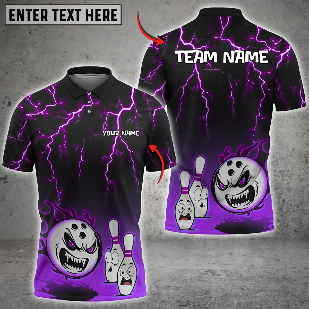 Blisscorners Bowling Flaming Angry Ball Multicolor Customized Name, Team Name 3D Shirts