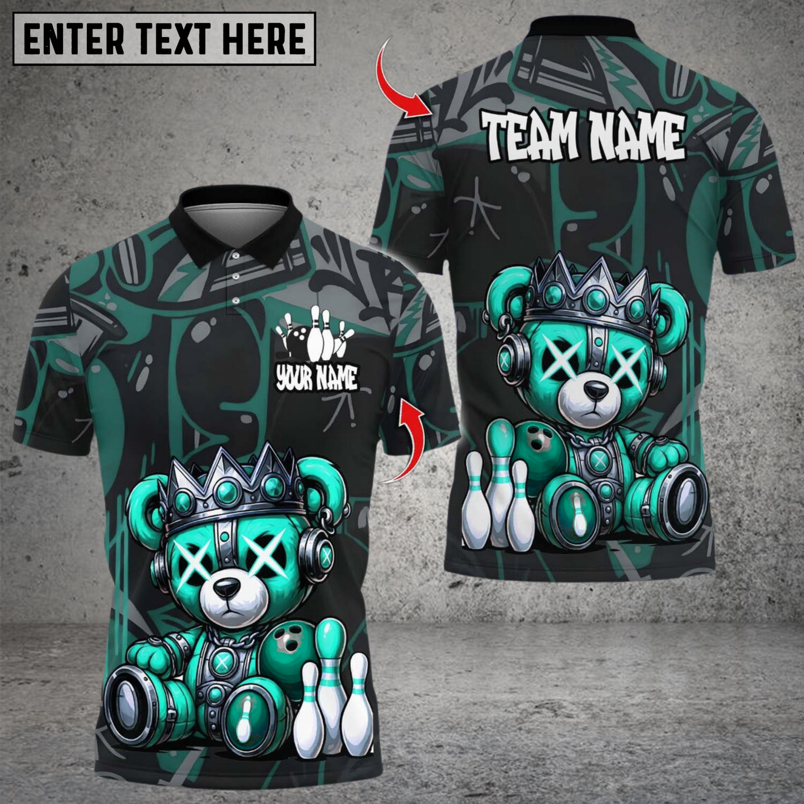 Blisscorners Bowling Cyber Mecha Bear Multicolor Customized Name Team Name 3D Shirts