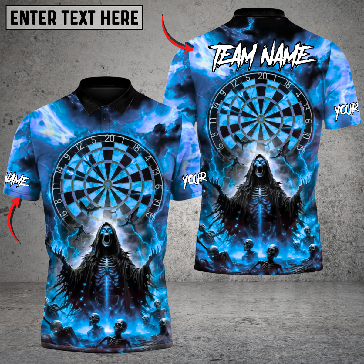 Blisscorners Darts Hellbound Darts Apocalypse Multicolor Customized Name, Team Name 3D Shirts