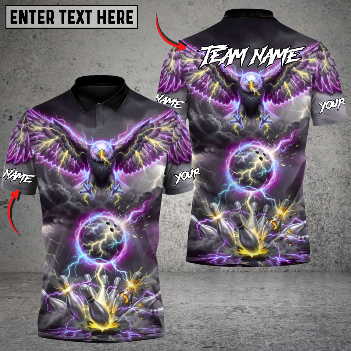 Blisscorners Eagle of the Final Strike Bowling Multicolor Customized Name, Team Name 3D Shirts