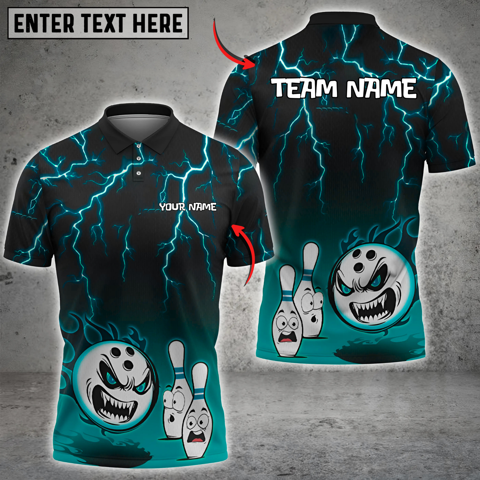 Blisscorners Bowling Flaming Angry Ball Multicolor Customized Name, Team Name 3D Shirts