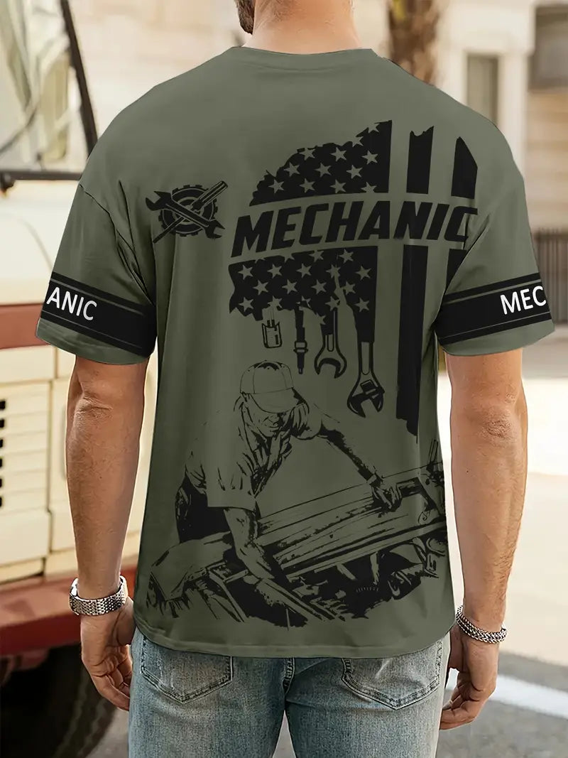 Blisscorners Mechanic Shirts for Men, Mechanic Camo Shirt Gifts for Mechanical Man