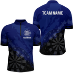 Blisscorners Men’s Custom Darts Team Shirt With Navy Pattern & Black Dartboard, Darts Jersey LM2404