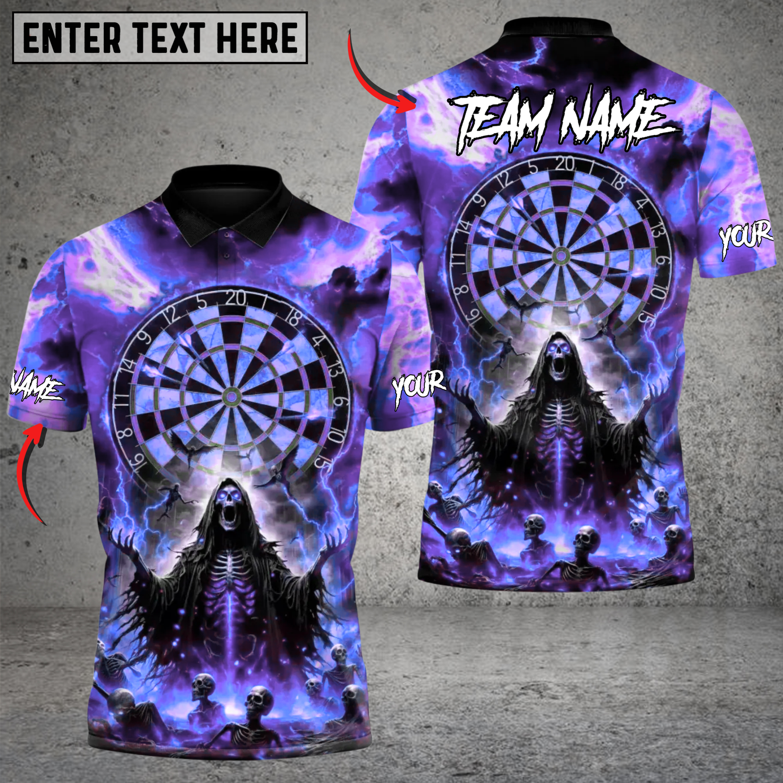 Blisscorners Darts Hellbound Darts Apocalypse Multicolor Customized Name, Team Name 3D Shirts
