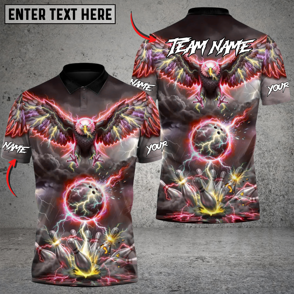 Blisscorners Eagle of the Final Strike Bowling Multicolor Customized Name, Team Name 3D Shirts