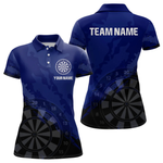 Blisscorners Men’s Custom Darts Team Shirt With Navy Pattern & Black Dartboard, Darts Jersey LM2404