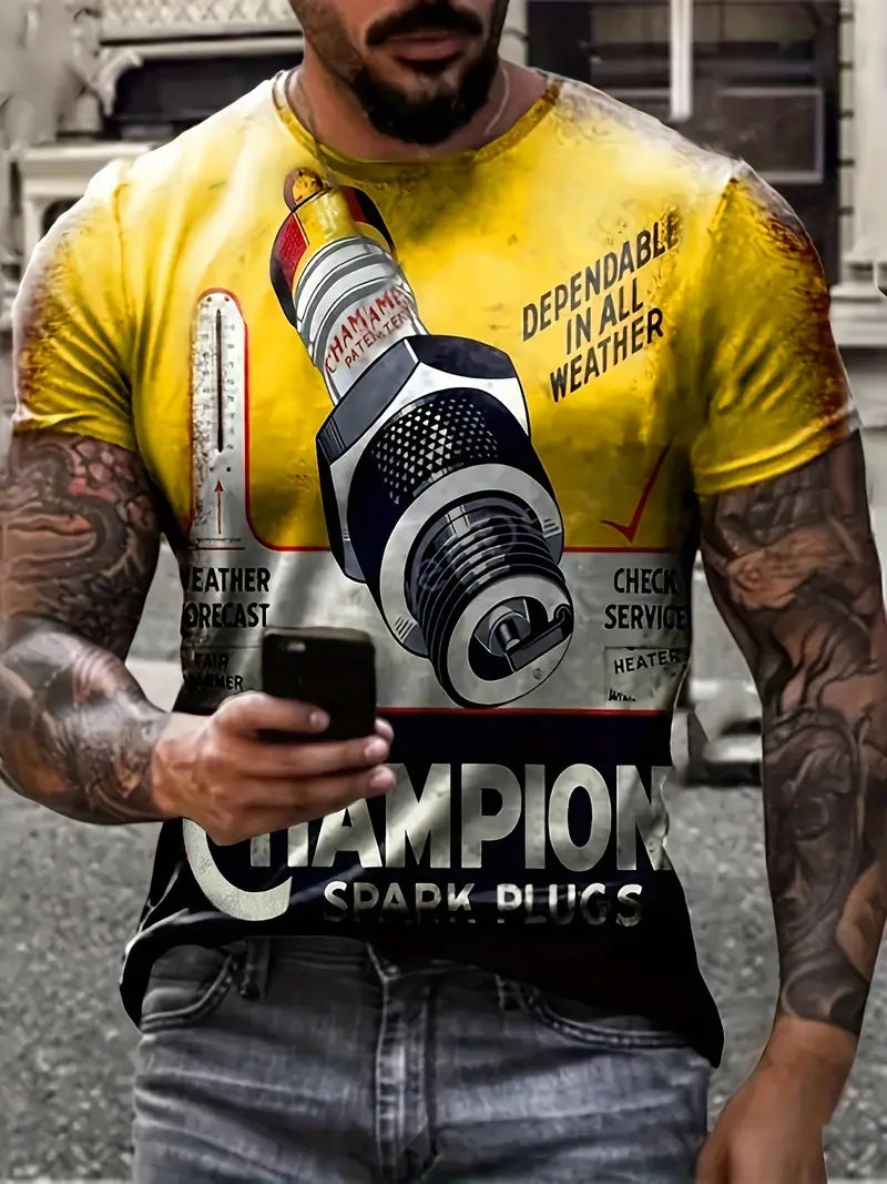 Blisscorners Vintage Machine Champion T-Shirt, Retro Mechanic Shirt, Birthday Gift For Mechanic, Best Machine Shirt