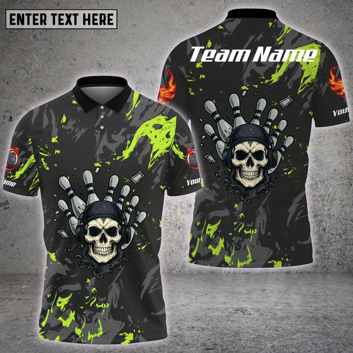 Blisscorners Skull Bowling Hand Neon Splash Multioptions Personalized Name, Team Name Unisex 3D Shirt (4 Colors)