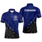 Blisscorners Men’s Custom Darts Team Shirt With Navy Pattern & Black Dartboard, Darts Jersey LM2404