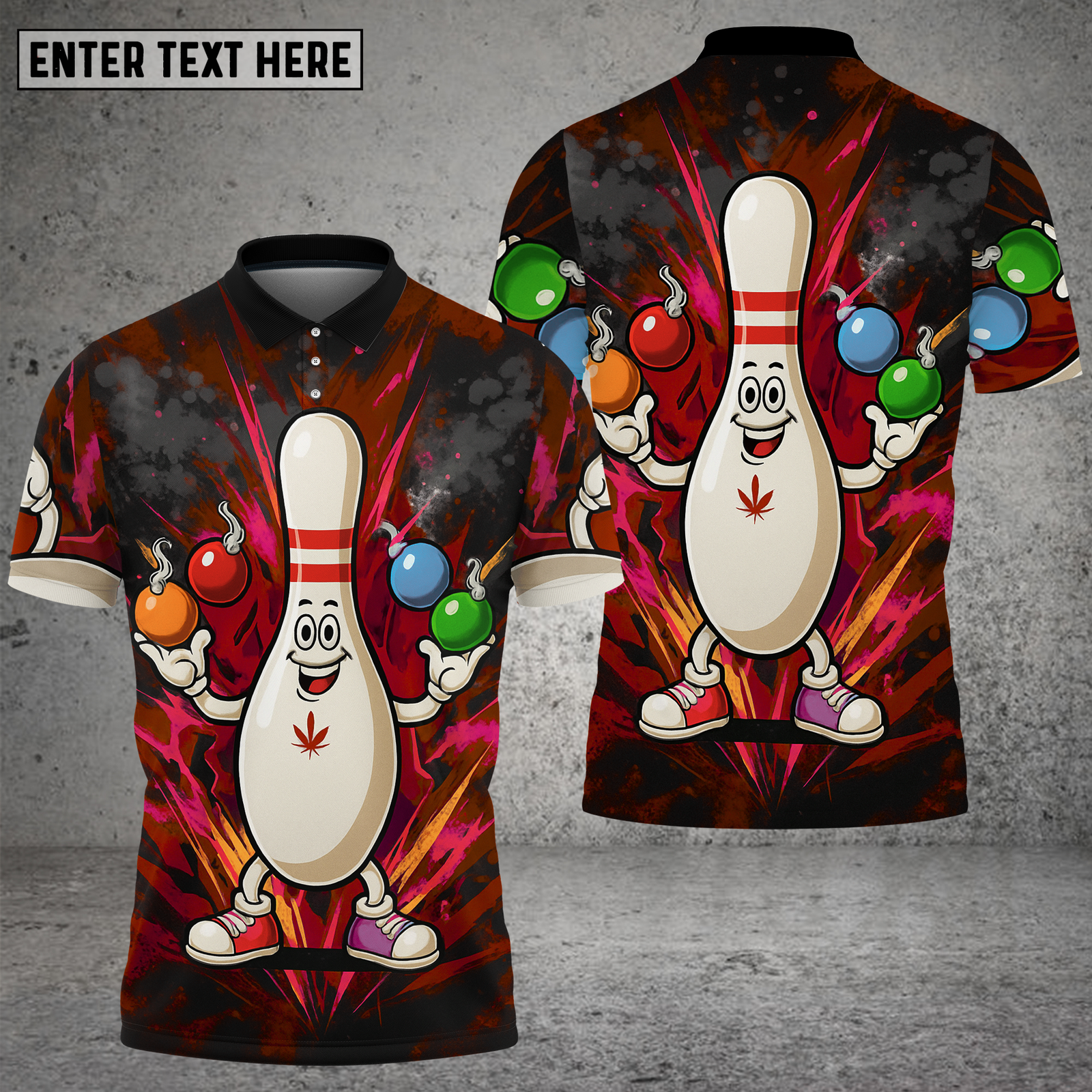 Blisscorners Bowling Pin Graffiti Bomb Burst Multioptions Personalized Name, Team Name Unisex 3D Shirt (4 Colors)