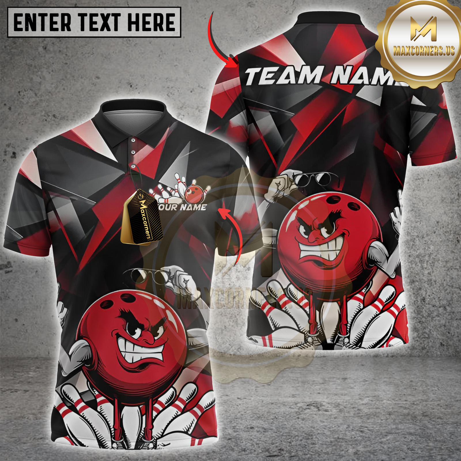 Blisscorners Angry Bowling Ball Multicolor Customized Name, Team Name 3D Shirts