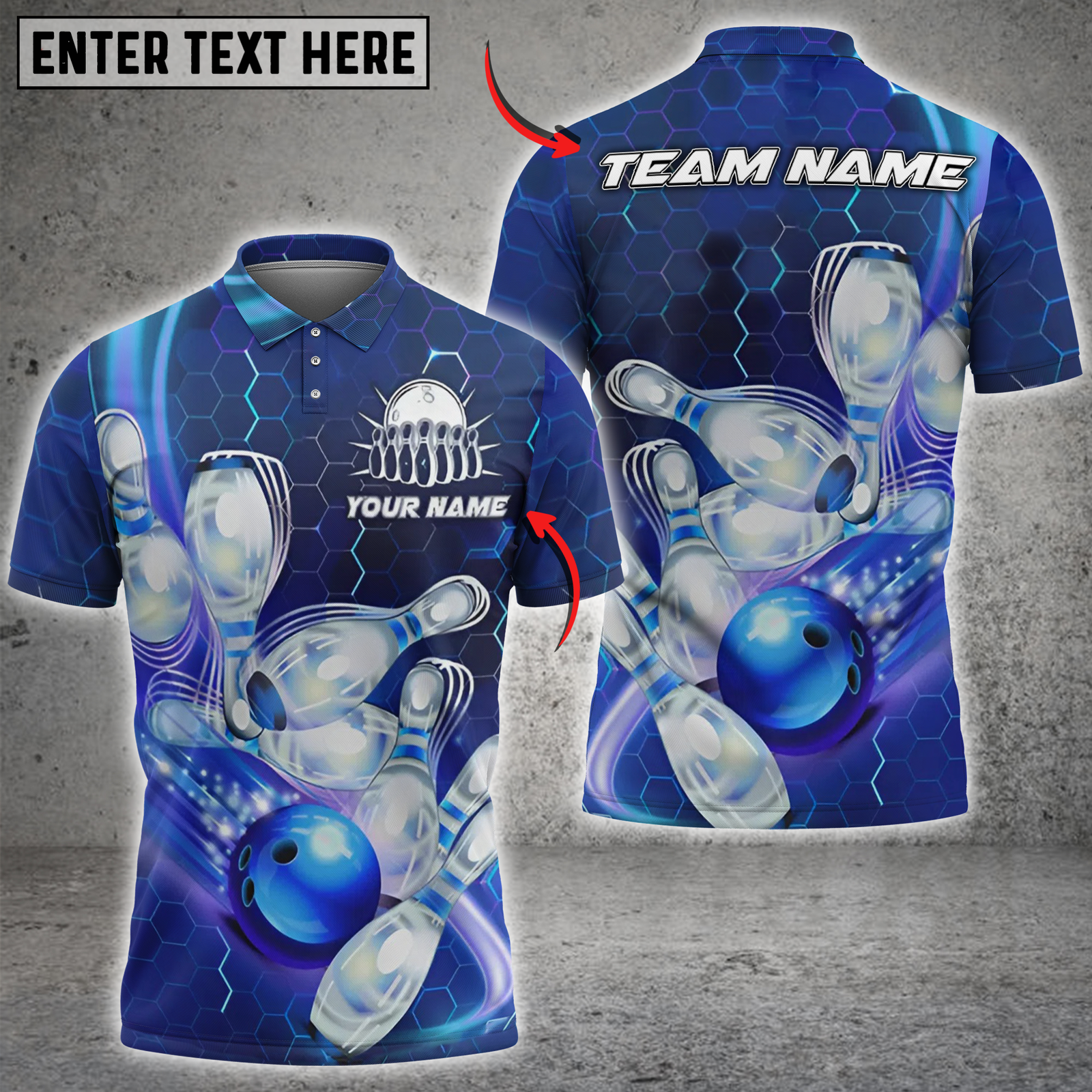 Blisscorners Bowling Impact Multicolor Customized Name, Team Name 3D Shirts