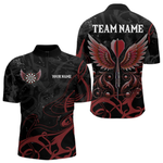 Blisscorners Personalized Red Black Arrow Wings Dart Shirts For Men Team Darts Jerseys LM0554