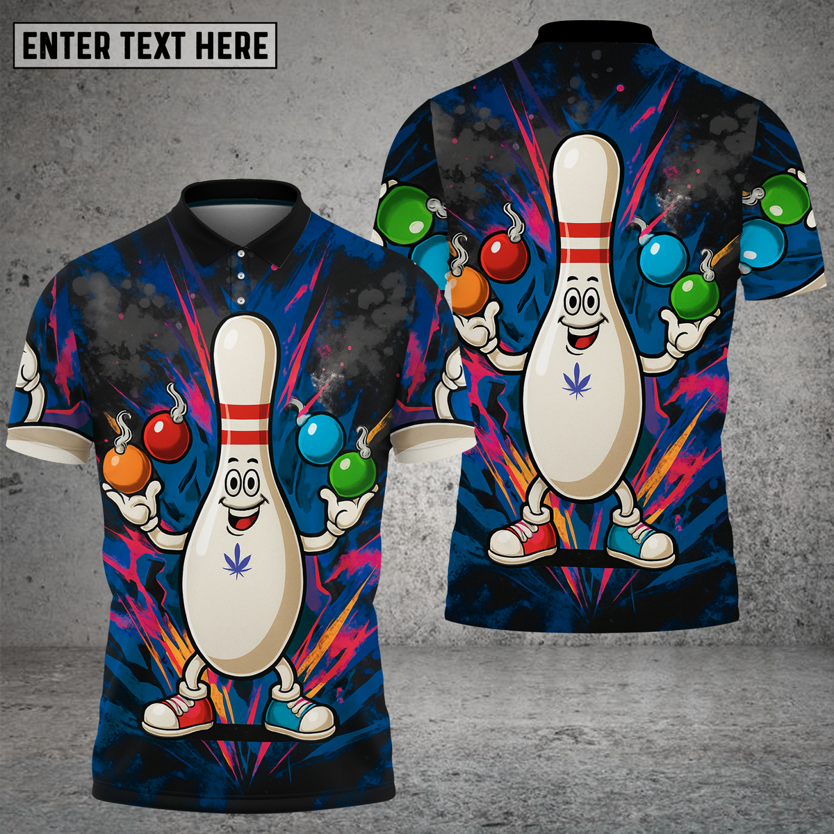 Blisscorners Bowling Pin Graffiti Bomb Burst Multioptions Personalized Name, Team Name Unisex 3D Shirt (4 Colors)