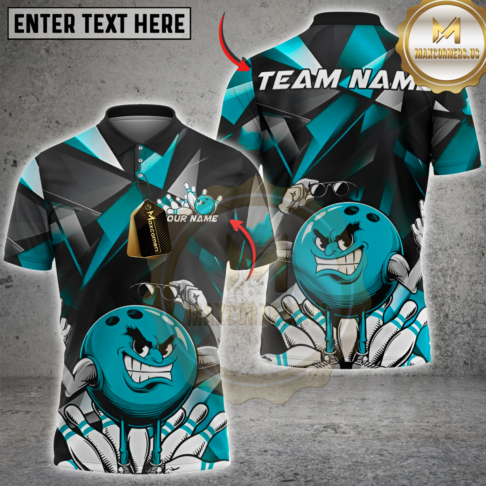 Blisscorners Angry Bowling Ball Multicolor Customized Name, Team Name 3D Shirts