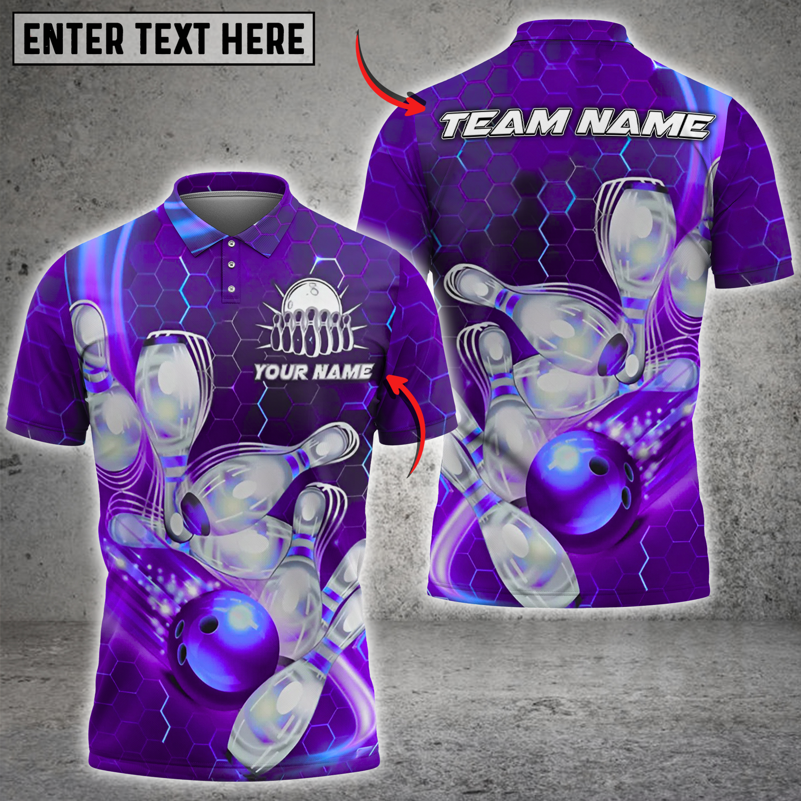 Blisscorners Bowling Impact Multicolor Customized Name, Team Name 3D Shirts
