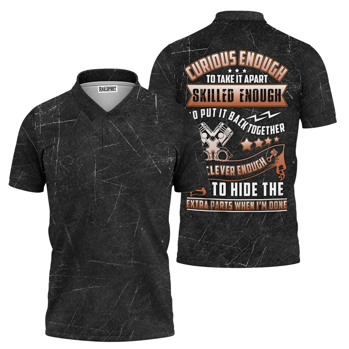 Blisscorners Funny Mechanic T Shirt Curious Enough Skilled Enough Clever Enough Auto Repair Garage Workwear Tee Car Repair Piston Wrench Shirt Gift For Men Dad