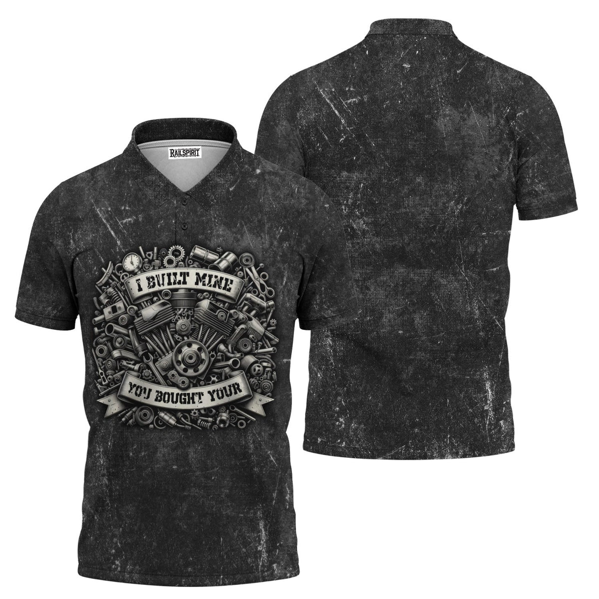 Blisscorners Funny Mechanic Shirt, I Built Mine You Bought Your Shirt, Mechanic Engine Repair Tee for Auto Enthusiast Technician Rider Workwear Gift for Men