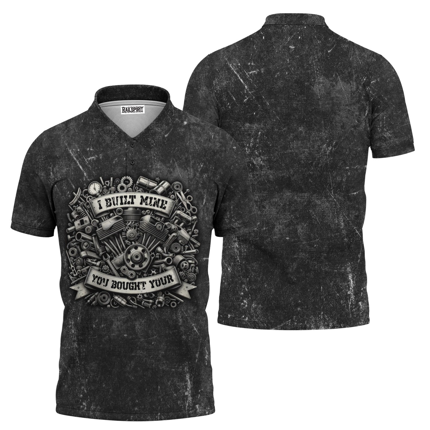 Blisscorners Funny Mechanic Shirt, I Built Mine You Bought Your Shirt, Mechanic Engine Repair Tee for Auto Enthusiast Technician Rider Workwear Gift for Men
