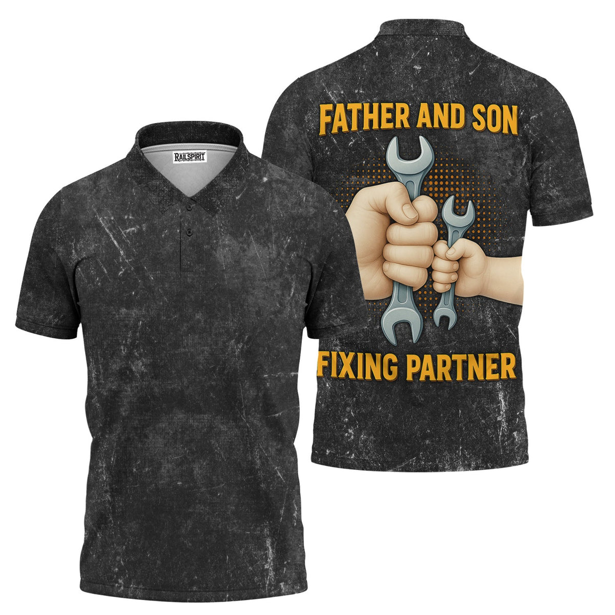 Blisscorners Father And Son Mechanic T Shirt Fixing Partner Auto Repair Garage Workwear Tee Funny Car Repair Shirt Fathers Day Birthday Gift For Dad