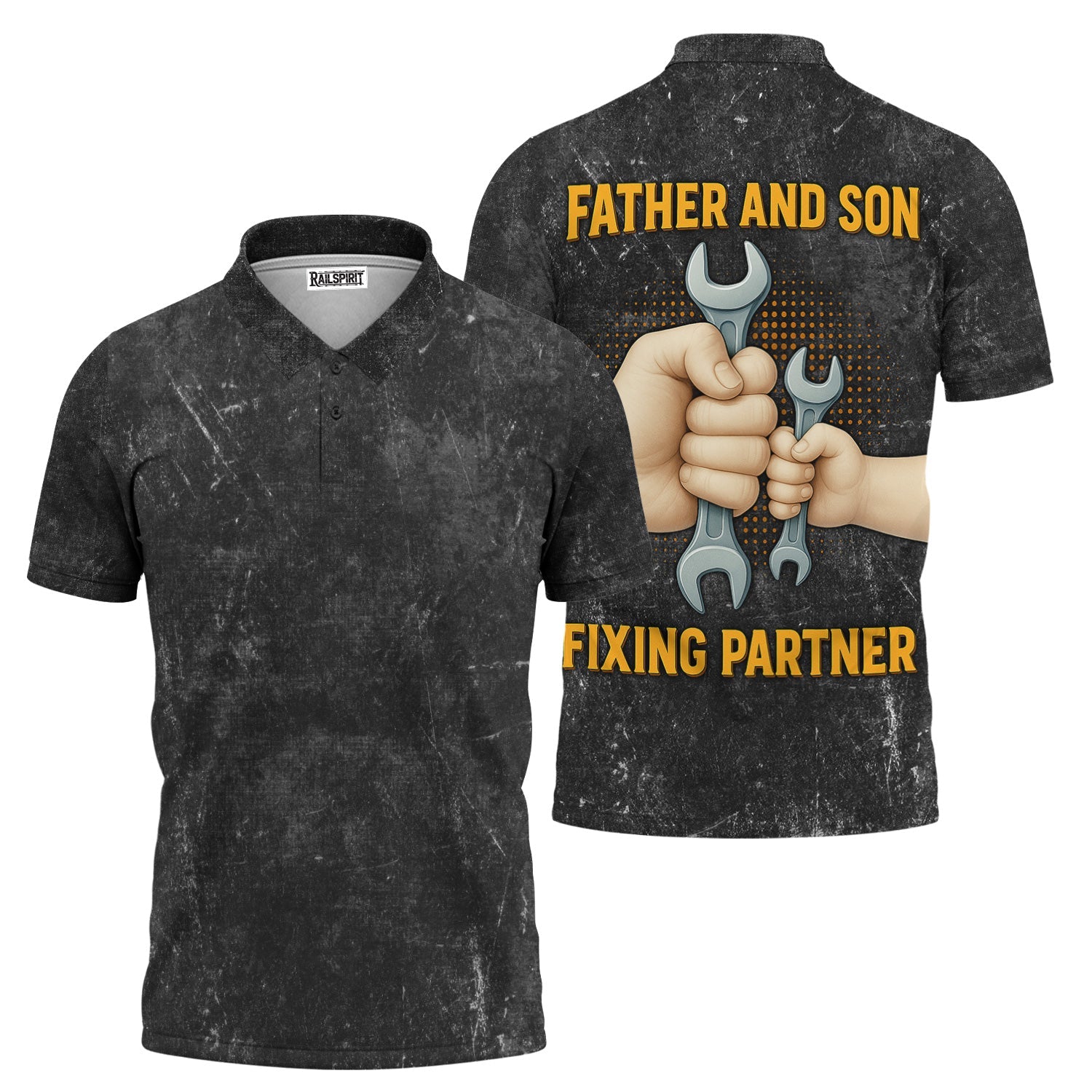 Blisscorners Father And Son Mechanic T Shirt Fixing Partner Auto Repair Garage Workwear Tee Funny Car Repair Shirt Fathers Day Birthday Gift For Dad
