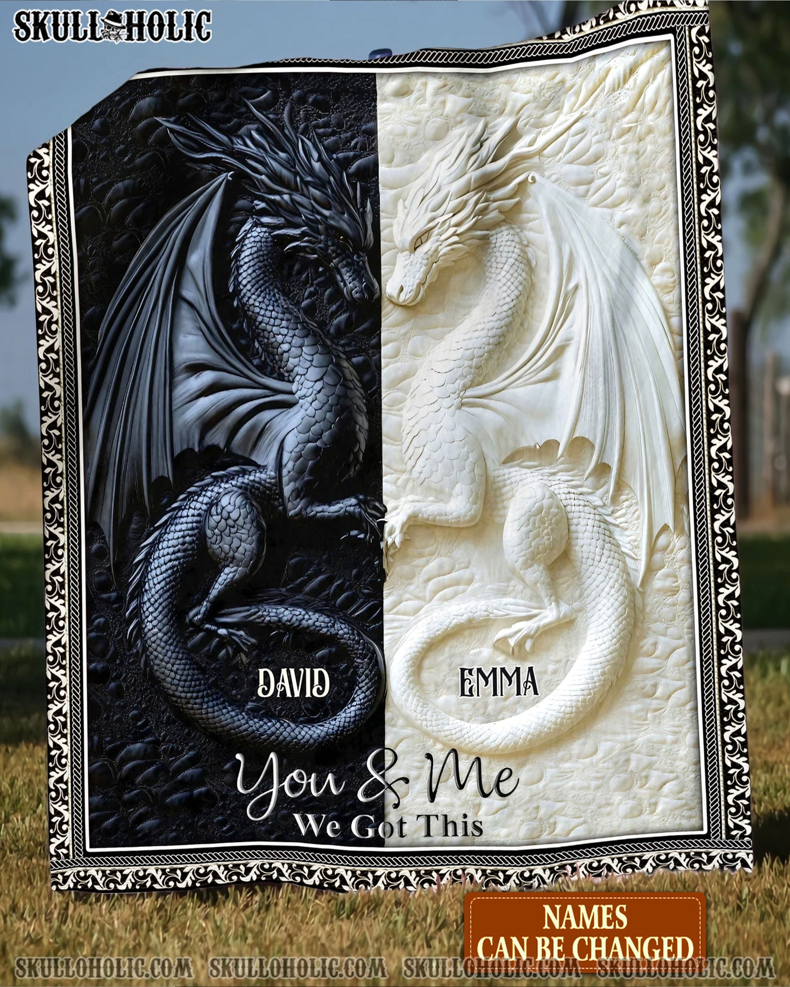 BLISSCORNERS PERSONALIZED YOU & ME WE GOT THIS COUPLE DRAGON FLEECE BLANKET