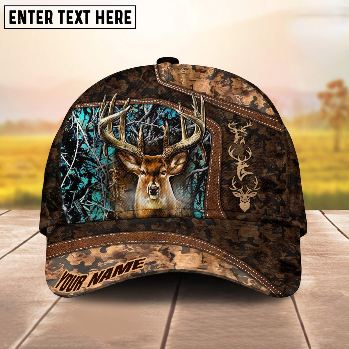 Blisscorners Collab Artist Deer Hunting Camo Ver2 Personalized Hat 3D Printed Multicolor